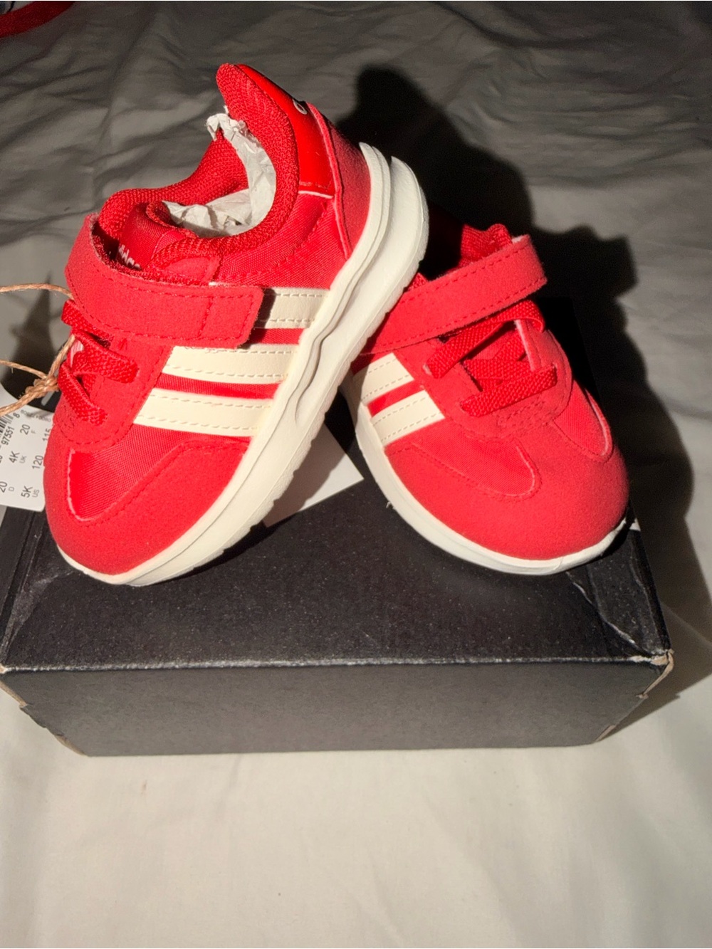 adidas Red and White Toddlers' Velcro Sneakers